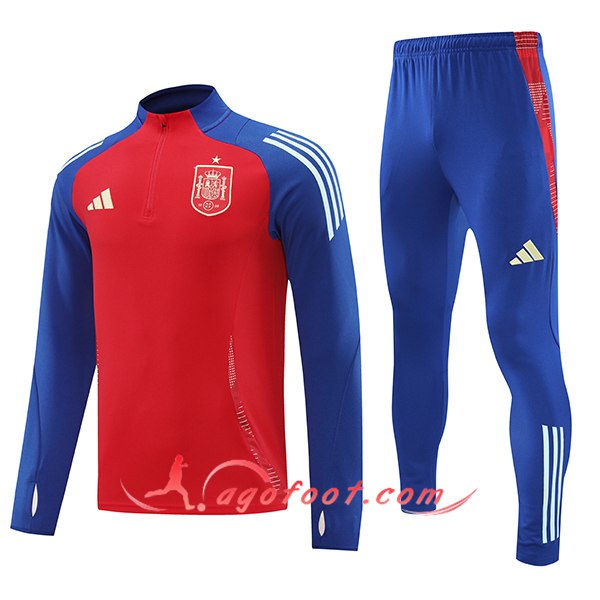 Ensemble Survetement de Foot Espagne Rouge/Bleu 2024/2025