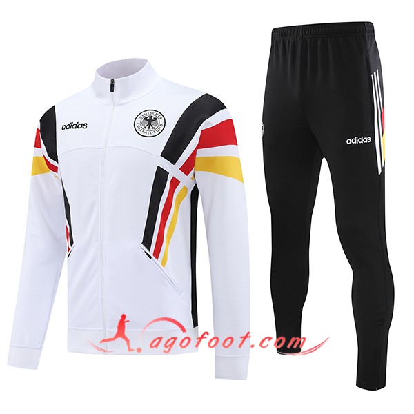 Ensemble Survetement de Foot Veste Foot Allemagne Blanc/Noir/Rouge/Jaune 2024/2025