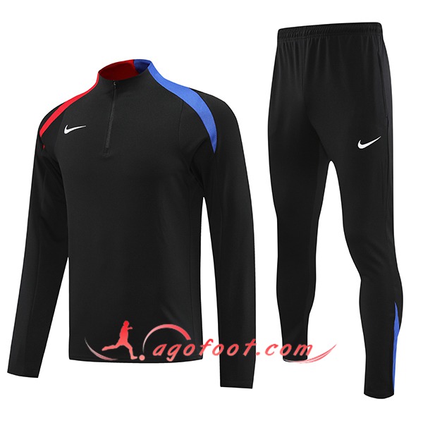 Ensemble Survetement de Foot Nike Noir/Rouge/Bleu 2024/2025