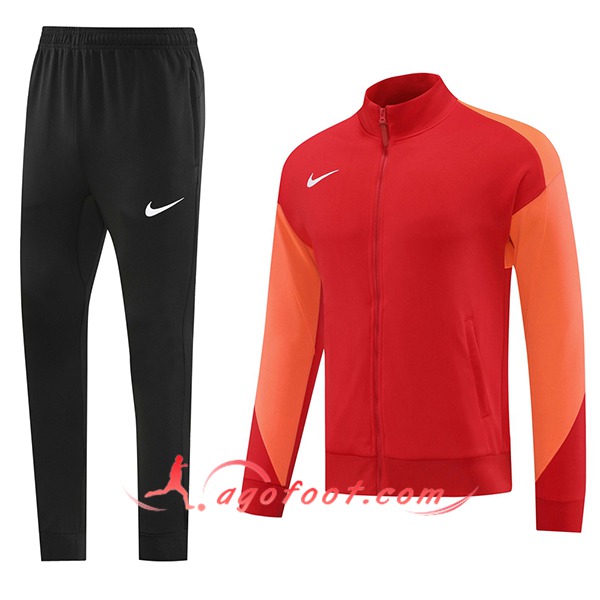 Ensemble Survetement de Foot Veste Foot Nike Rouge/Orange 2024/2025
