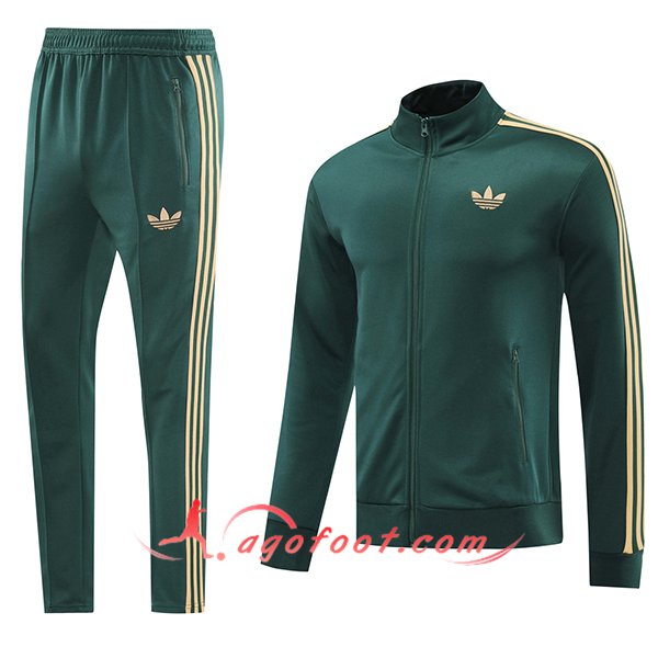 Ensemble Survetement de Foot Veste Foot Adidas Vert/Jaune 2024/2025