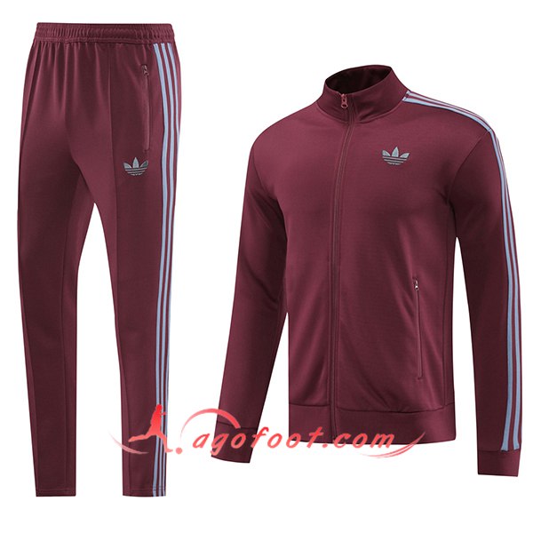 Ensemble Survetement de Foot Veste Foot Adidas Rouge 2024/2025