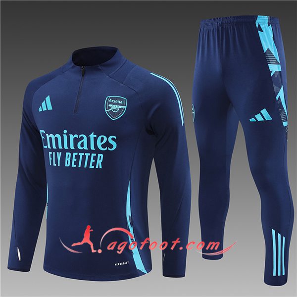 Ensemble Survetement de Foot Arsenal Enfant Bleu Royal 2024/2025