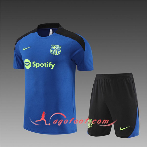 Ensemble Training T-Shirts FC Barcelone Enfant Bleu/Noir 2024/2025