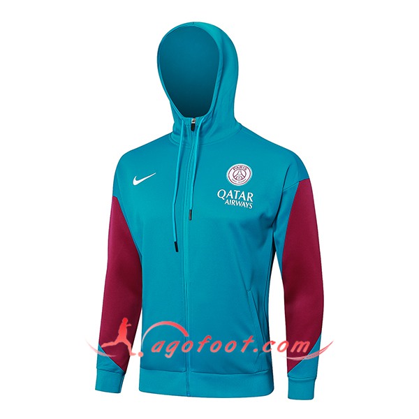Veste A Capuche PSG Vert/Rouge 2024/2025