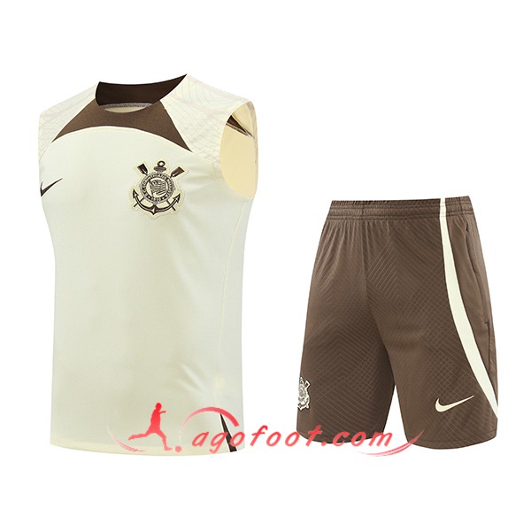 Ensemble Training Debardeur Corinthians Beige/Brun 2024/2025