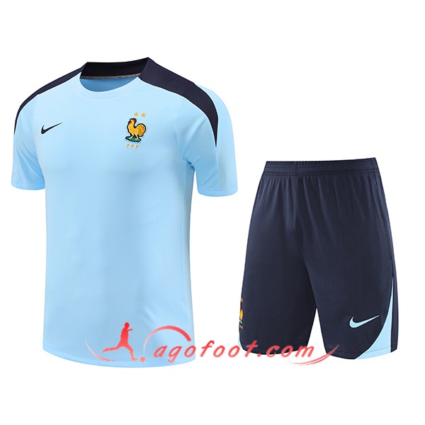 Ensemble Training T-Shirts France Bleu 2024/2025