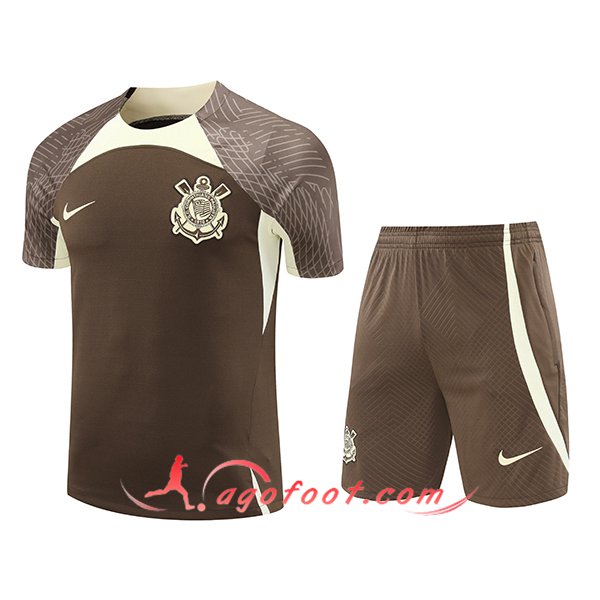 Ensemble Training T-Shirts Corinthians Brun/Beige 2024/2025