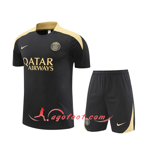 Ensemble Training T-Shirts PSG Noir/Jaune 2024/2025
