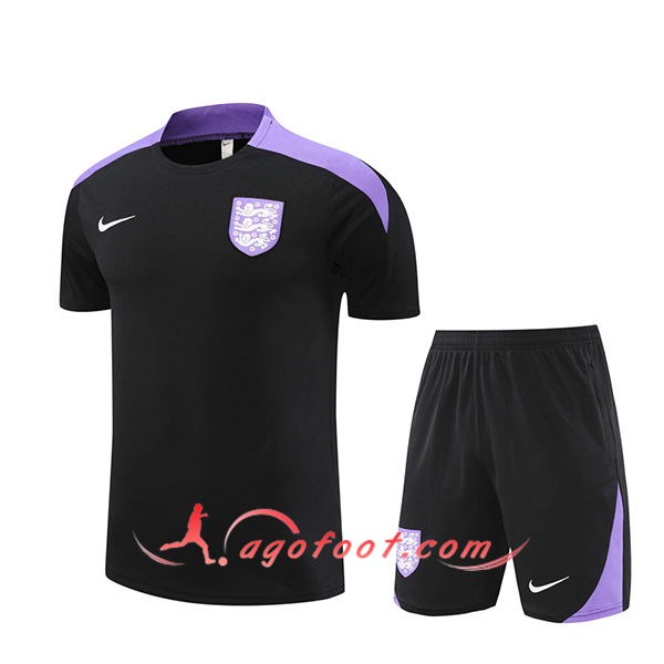 Ensemble Training T-Shirts Angleterre Noir/Pourpre 2024/2025