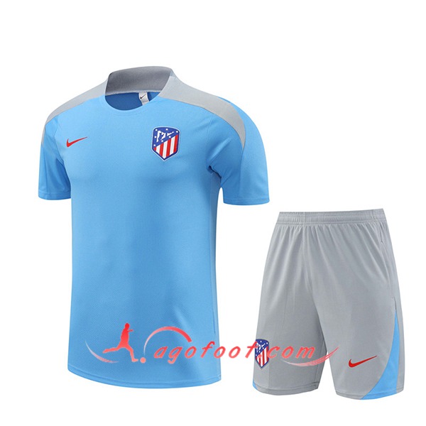 Ensemble Training T-Shirts Atletico Madrid Bleu/Gris 2024/2025