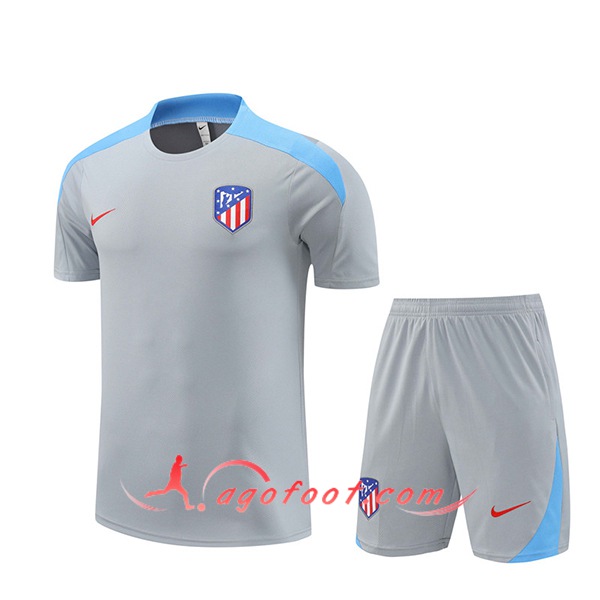 Ensemble Training T-Shirts Atletico Madrid Gris/Bleu 2024/2025