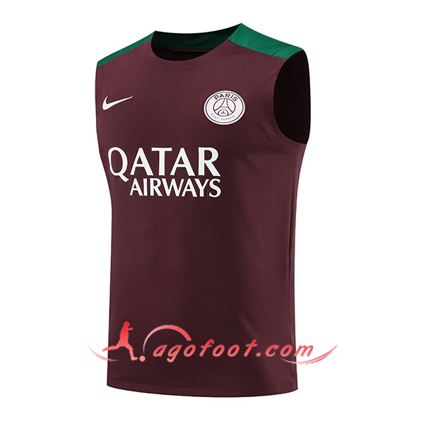 Training Debardeur PSG Rouge/Vert 2024/2025