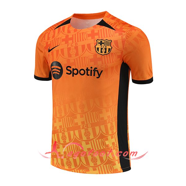 Training T-Shirts FC Barcelone Orange/Noir 2024/2025