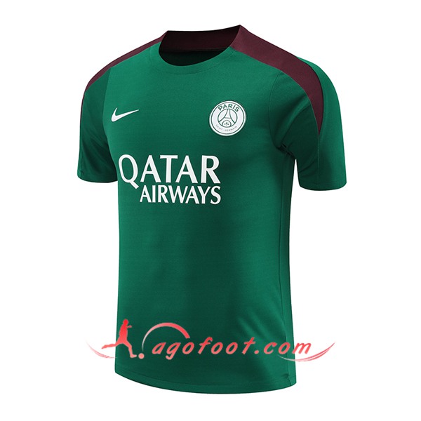 Training T-Shirts PSG Vert/Rouge 2024/2025