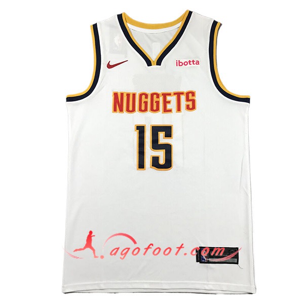 Maillot Denver Nuggets (JOKIC #15) 2024/25 Blanc/Noir/Jaune