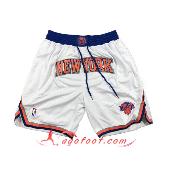 Shorts NBA New York Knicks 2024/25 Blanc/Bleu/Orange