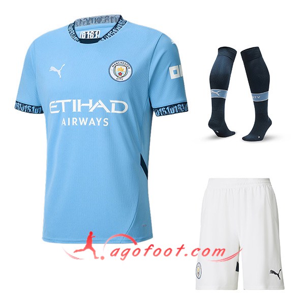 Ensemble Maillot Manchester City Domicile (Short + Chaussettes) 2024/2025
