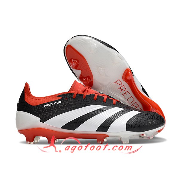Adidas Chaussures de Foot Predator Elite FG Blanc/Noir/Rouge