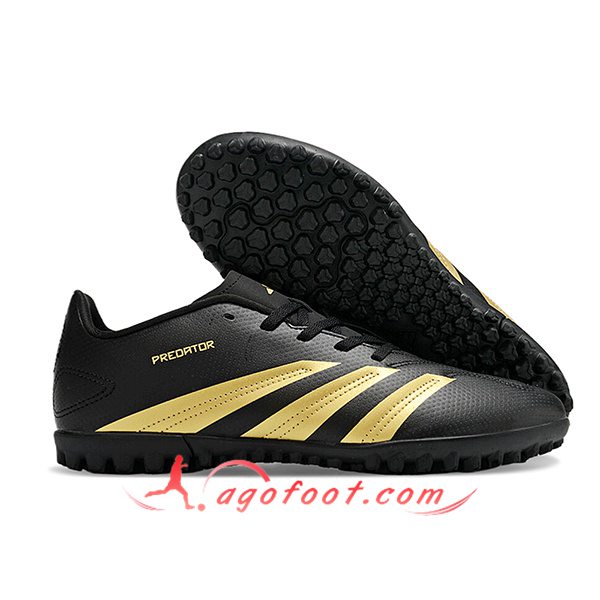Adidas Chaussures de Foot Predator Club TF Noir/Jaune -02