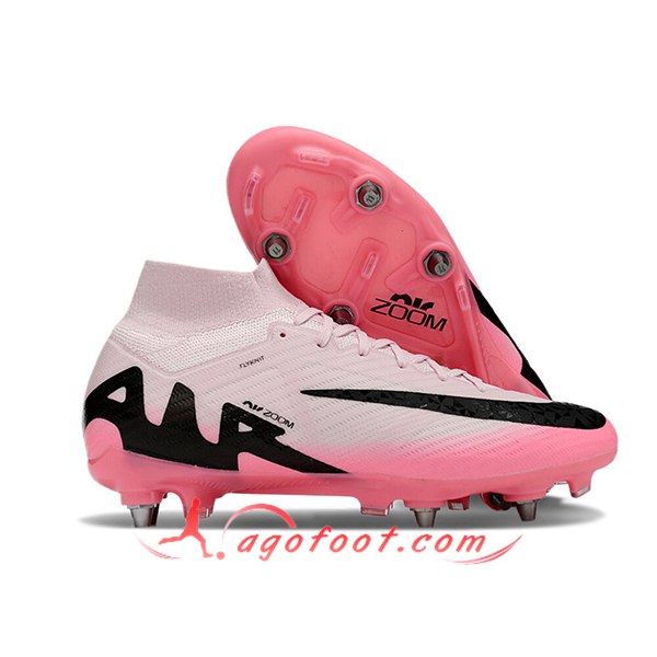 Nike Chaussures de Foot Air Zoom Mercurial Superfly IX Elite SG Rose/Noir