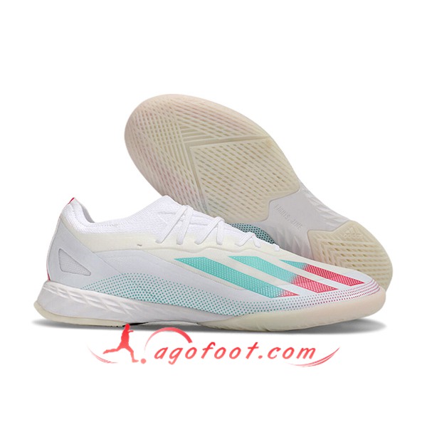 Adidas Chaussures de Foot X CRAZYFAST.1 IC BOOTS Blanc/Vert/Rouge