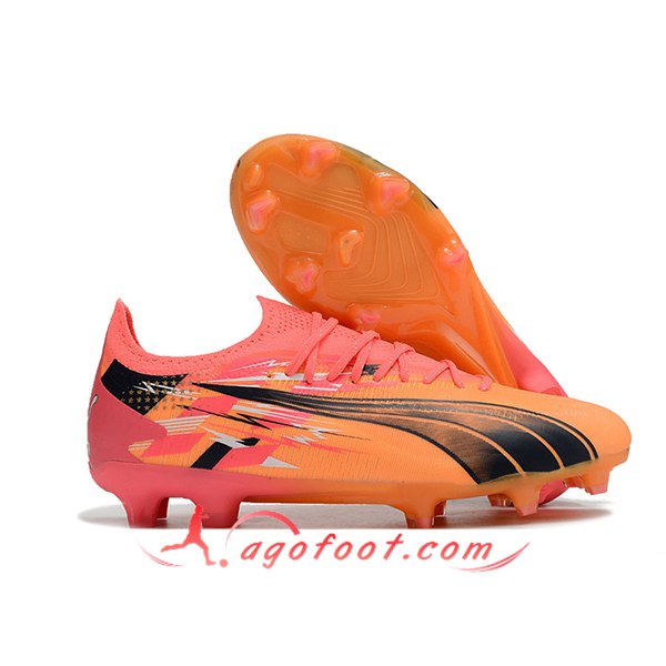 PUMA Chaussures de Foot Ultra Ultimate FG Orange/Noir/Rose