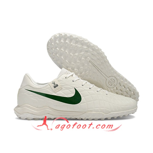Nike Chaussures de Foot Tiempo Legend X Academy TF Blanc/Vert