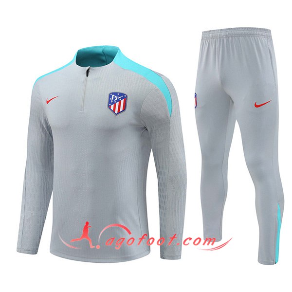 Ensemble Survetement de Foot Atletico Madrid Gris/Vert 2024/2025