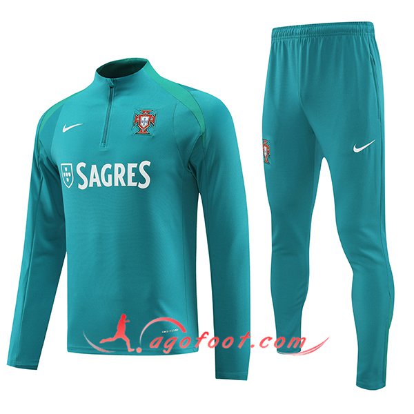 Ensemble Survetement de Foot Portugal Enfant Vert 2024/2025