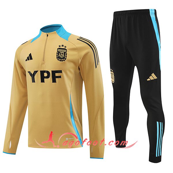 Ensemble Survetement de Foot Argentine Enfant Jaune/Bleu 2024/2025