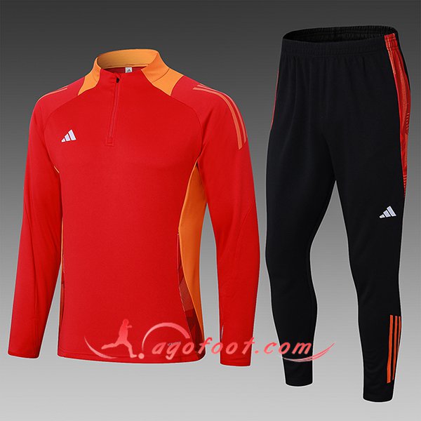 Ensemble Survetement de Foot Adidas Enfant Rouge/Orange 2024/2025