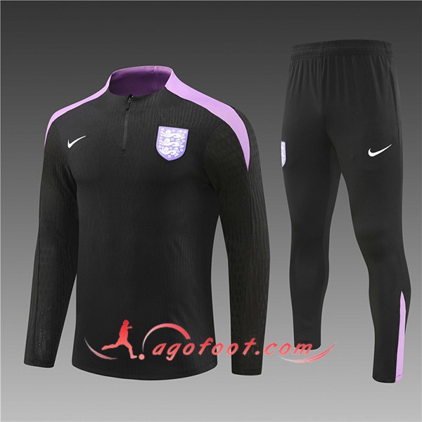 Ensemble Survetement de Foot Angleterre Enfant Noir/Pourpre 2024/2025