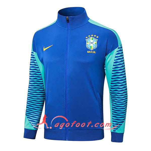 Veste Foot Brésil Bleu/Vert 2024/2025