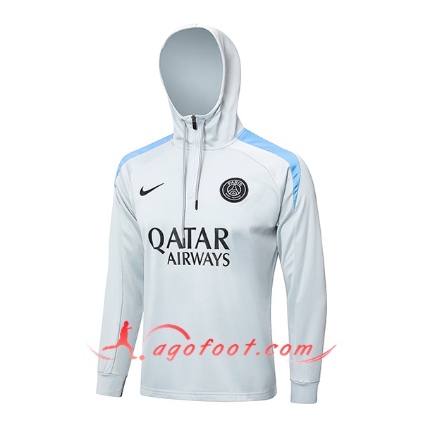 Veste A Capuche PSG Gris Clair 2024/2025