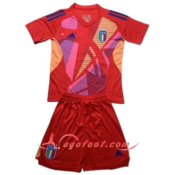 Maillot de Foot Italie Enfant Gardien de But Rouge 2024/2025