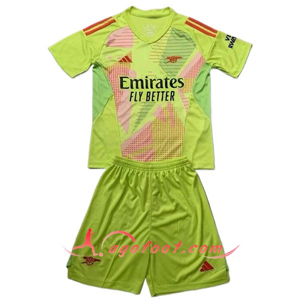 Maillot de Foot Arsenal Enfant Gardien de But Vert 2024/2025