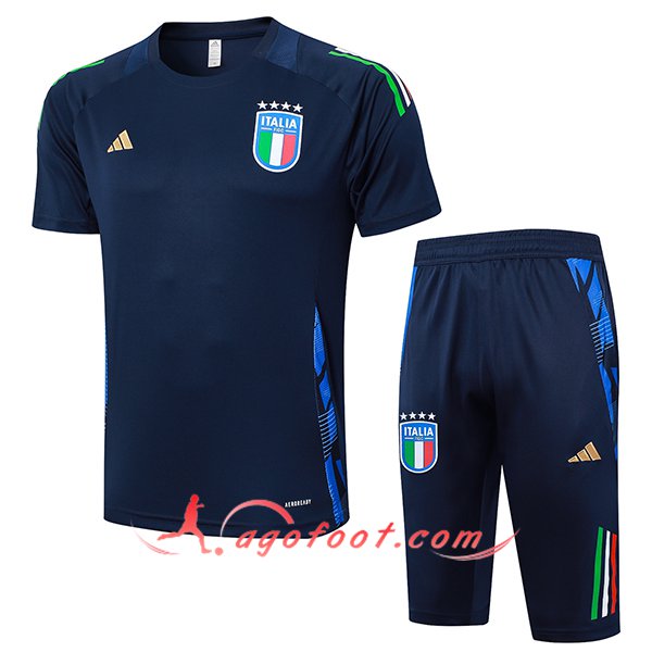 Ensemble Training T-Shirts Italie Bleu Royal 2024/2025
