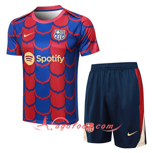 Ensemble Training T-Shirts FC Barcelone Rouge/Bleu 2024/2025