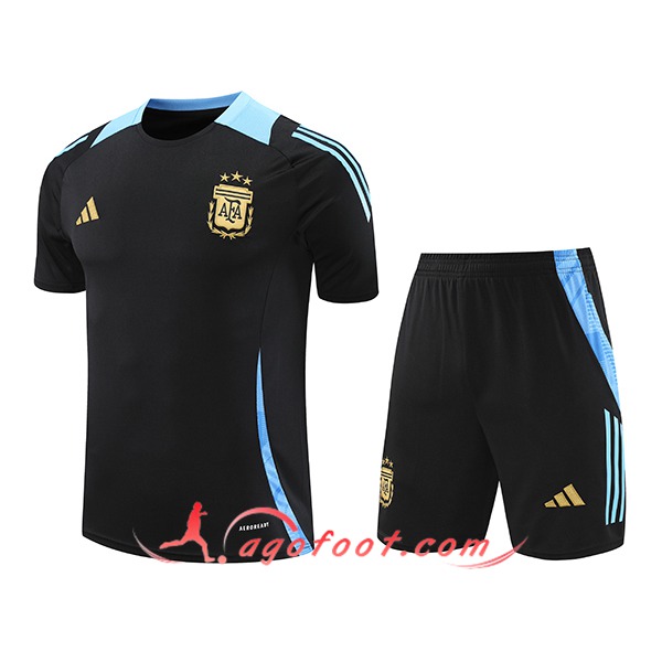 Ensemble Training T-Shirts Argentine Noir/Bleu 2024/2025