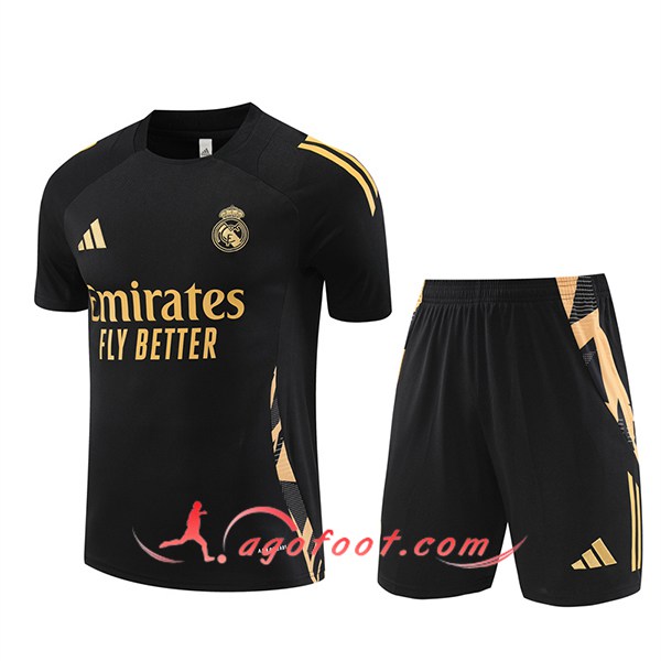 Ensemble Training T-Shirts Real Madrid Noir/Jaune 2024/2025