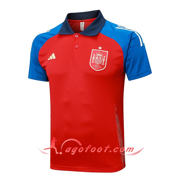 Polo Foot Espagne Rouge/Bleu 2024/2025