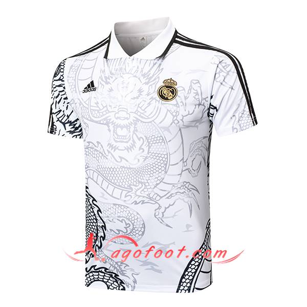 Polo Foot Real Madrid Blanc/Gris/Noir 2024/2025
