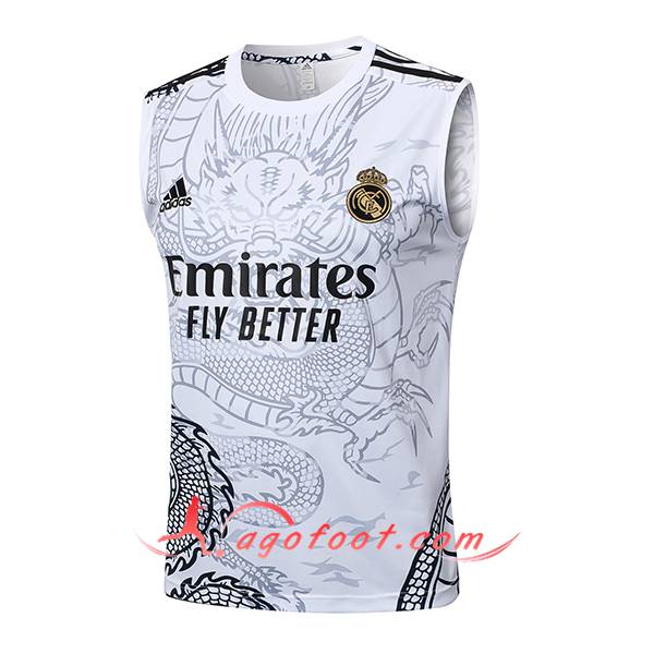 Training Debardeur Real Madrid Blanc/Gris/Noir 2024/2025