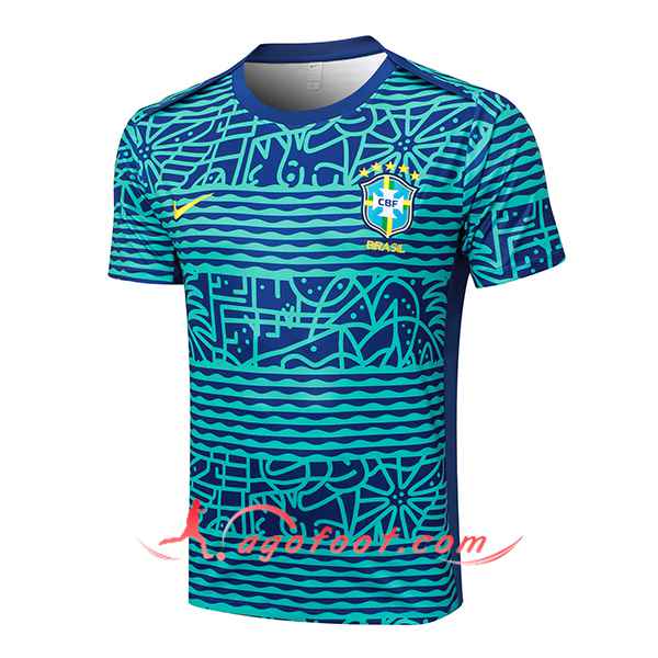 Training T-Shirts Brésil Bleu/Vert 2024/2025