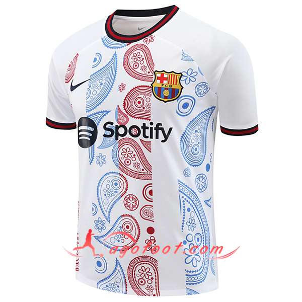 Training T-Shirts FC Barcelone Blanc/Rouge/Bleu 2024/2025