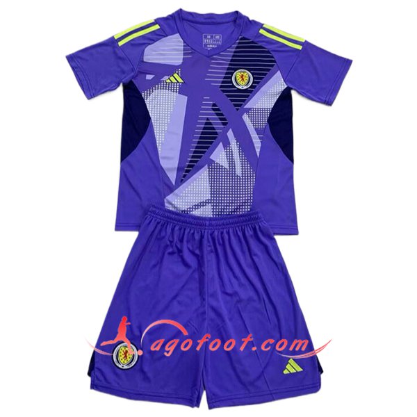 Maillot de Foot Écosse Enfant Gardien De But Pourpre UEFA Euro 2024