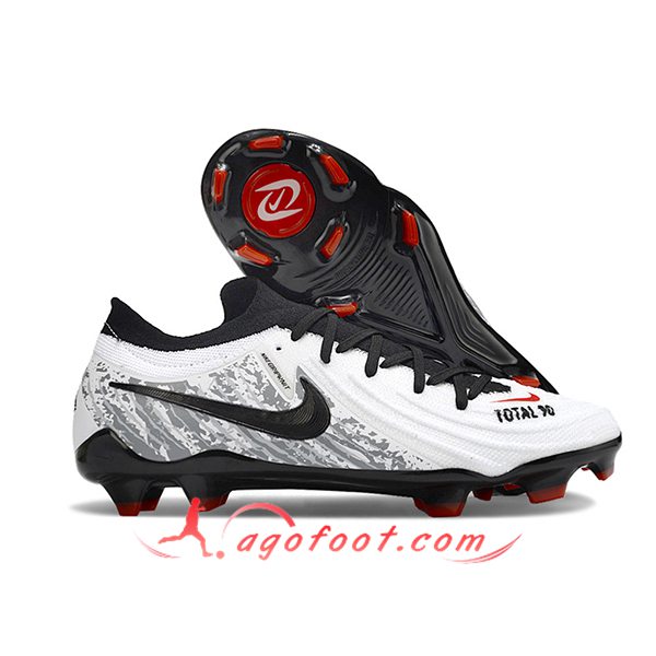 Nike Chaussures de Foot Phantom Luna Elite NU FG Blanc/Gris/Noir