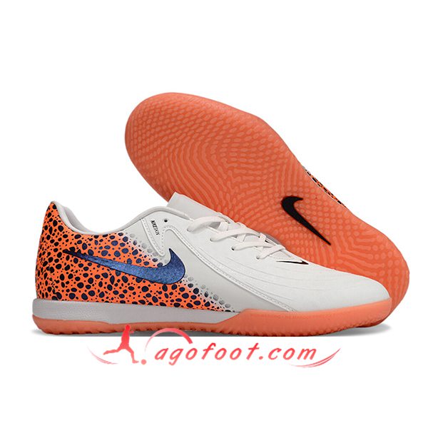 Nike Chaussures de Foot Phantom GX II ACAD LV8 IC Blanc/Orange/Noir