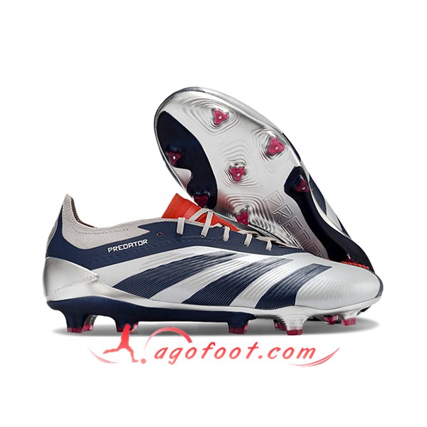 Adidas Chaussures de Foot Predator Elite FG Gris/Bleu